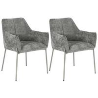 Armlehnstuhl Alea Chenille Grau, B: 62 Cm - Dunkelgrau/Grau, MODERN, Holz/Textil (62/83/62cm) - MID.YOU