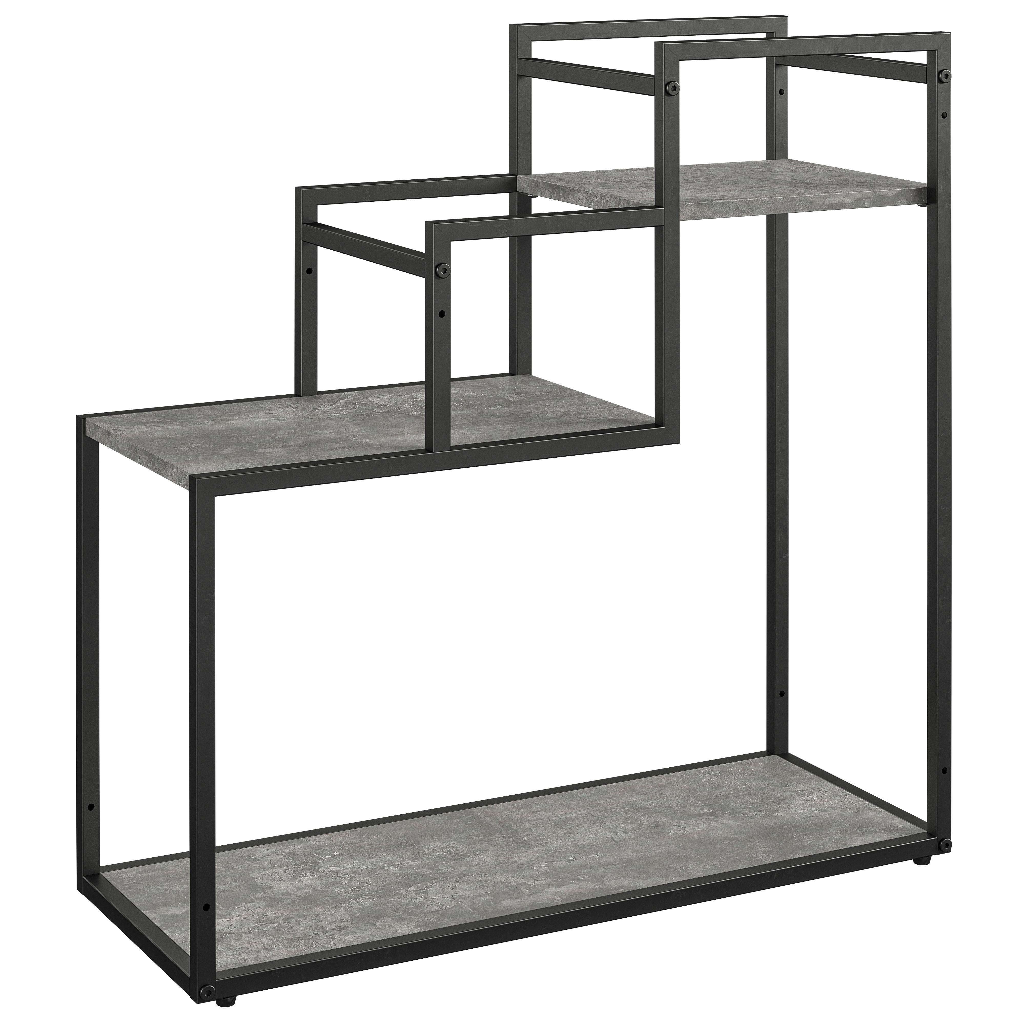 Blumenständer Weston Grau, Schwarz B: 58cm - Schwarz/Grau, Design, Holzwerkstoff/Metall (58/58/23cm) - MID.YOU