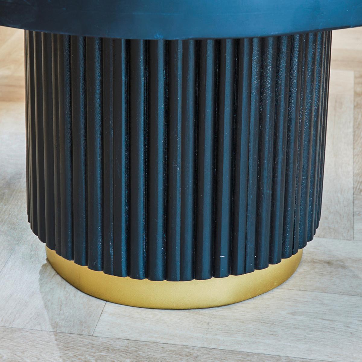 Couchtisch Uitgeest Schwarz/goldfarben, 60 Cm - Goldfarben/Schwarz, MODERN, Holz (60/60/36cm) - MID.YOU
