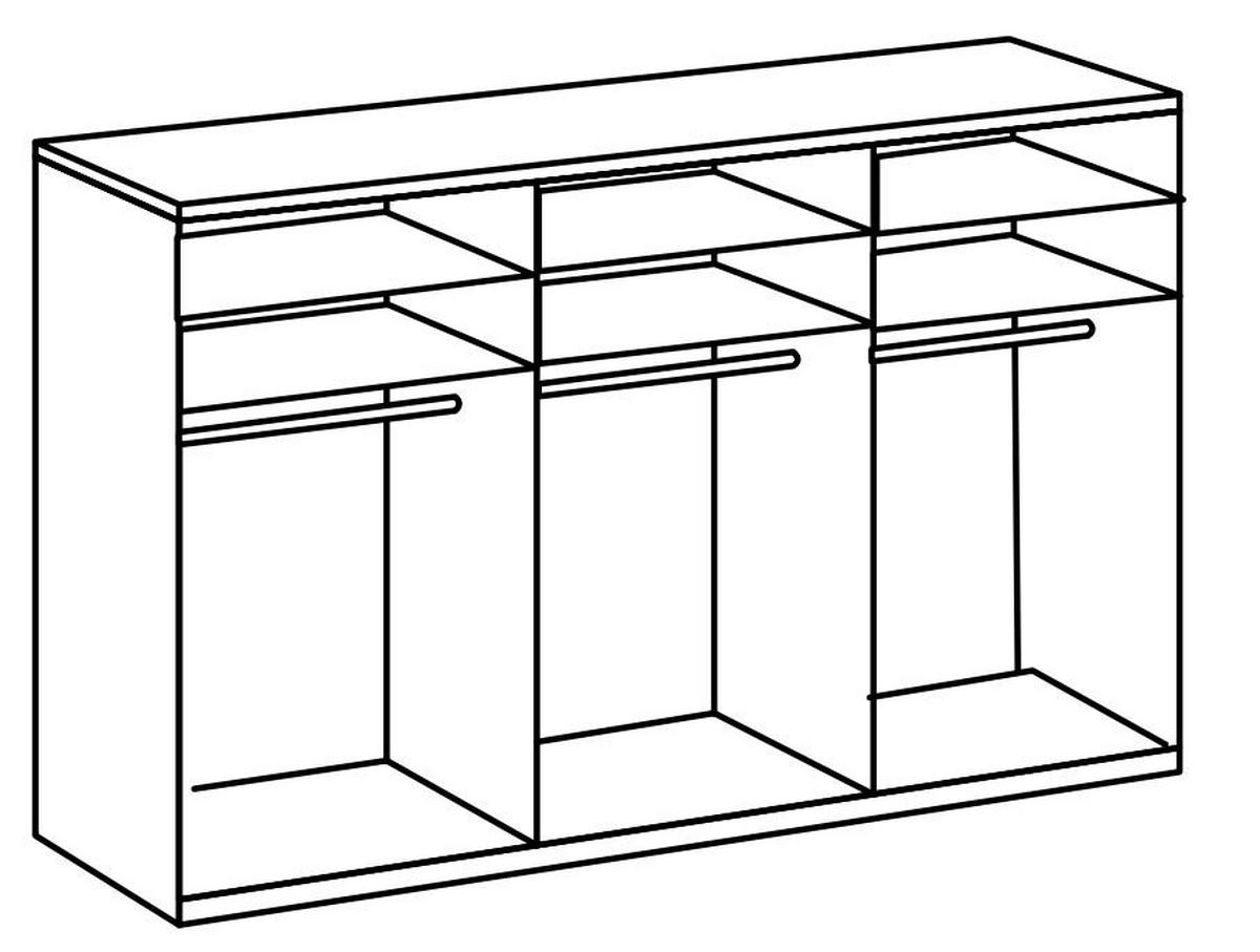 Schwebetürenschrank B: 300 cm Level 36c Weiß/Eiche Dekor - Eichefarben/Weiß, MODERN, Holzwerkstoff (300/236/65cm) - MID.YOU