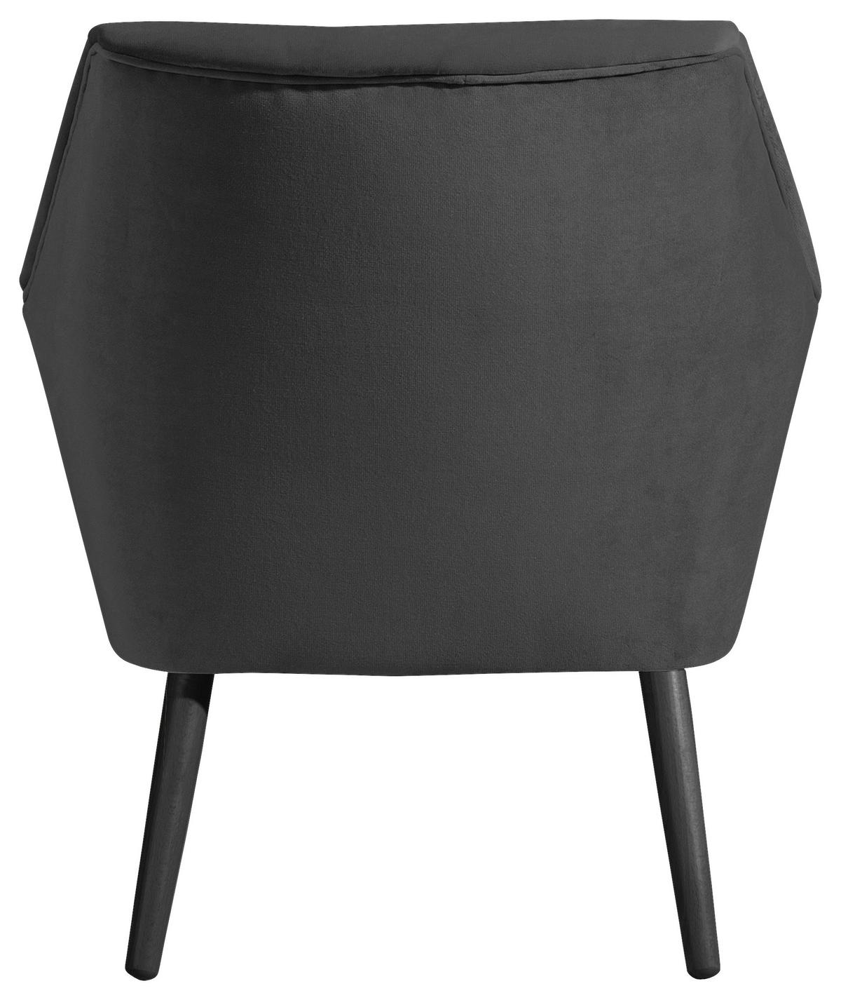 Polstersessel Mit Armlehnen Alegro Samt Anthrazit - Anthrazit/Schwarz, Design, Textil (67/81/71cm) - Max Winzer