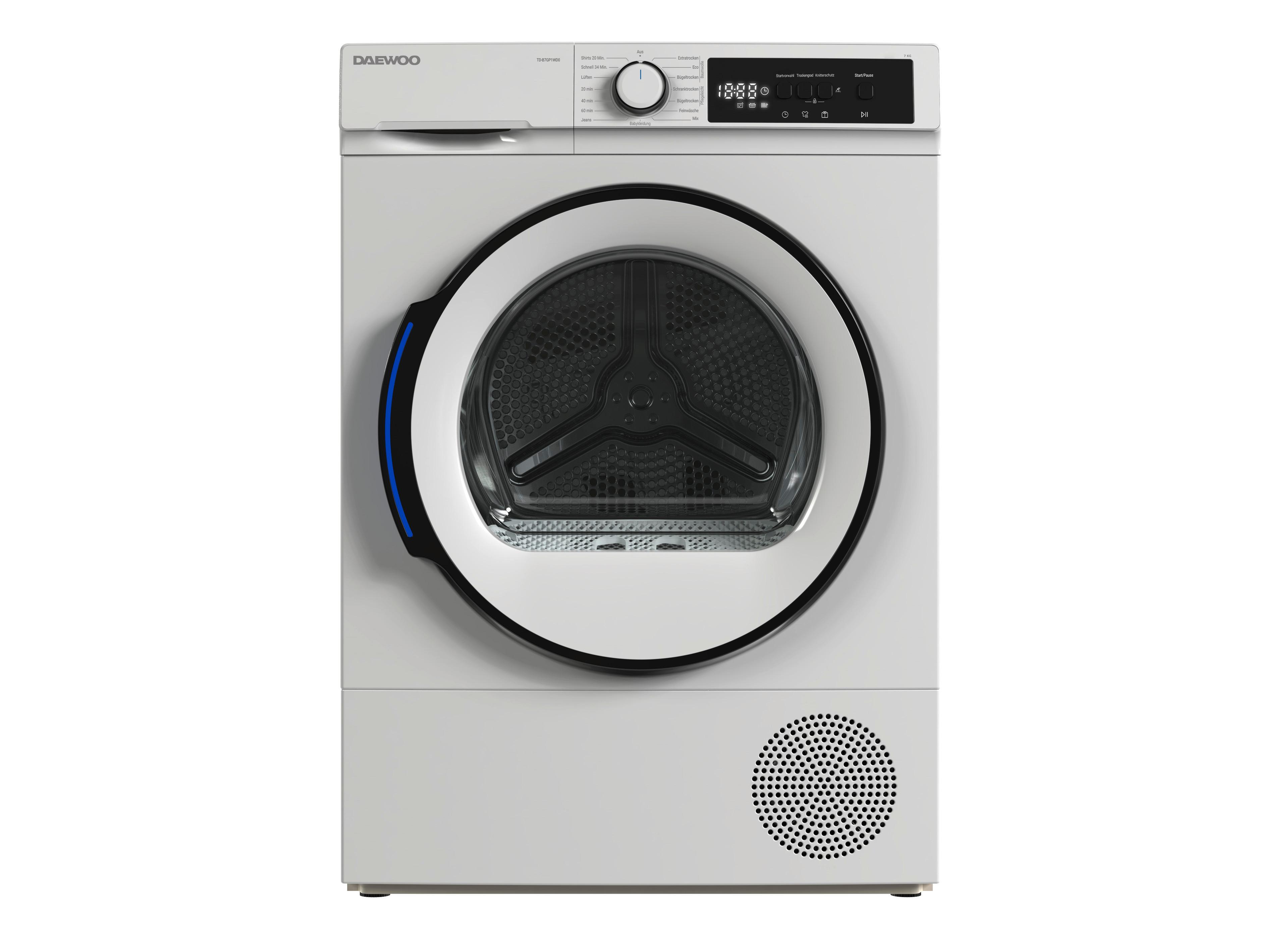 Wärmepumpentrockner 10840885 - Td-B7gp1wd0-De - Weiß, Basics, Metall (84.5/59.6/60.9cm) - Daewoo