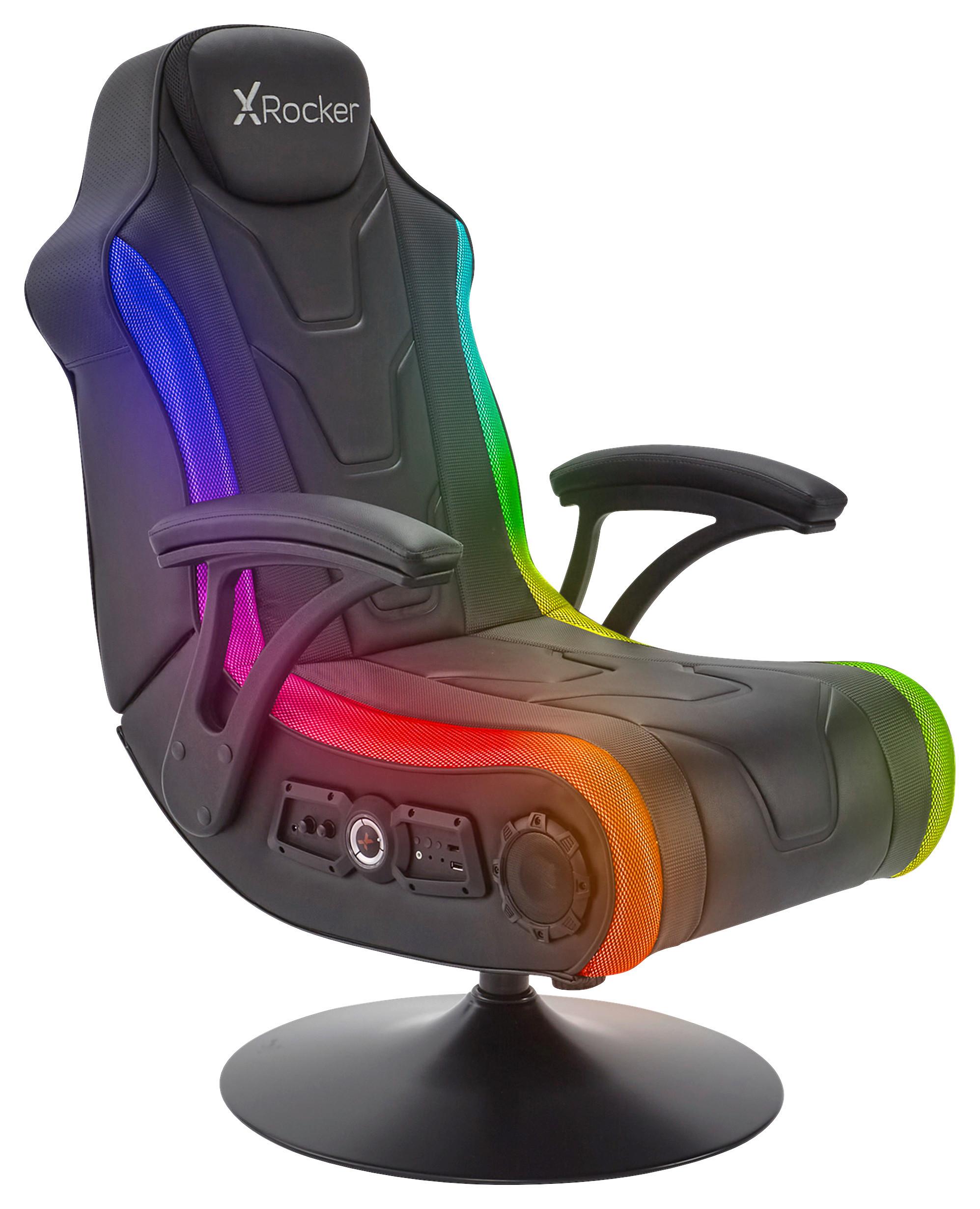 Gamingsessel Monsoon Rgb 4.1 - Schwarz, MODERN, Kunststoff/Textil (66/105/82cm) - X Rocker