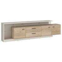 Tv-element, B: 236,4 Cm Eichefarben/kaschmir - Kaschmir/Eichefarben, MODERN, Glas/Holzwerkstoff (236,4/65,5/40cm)