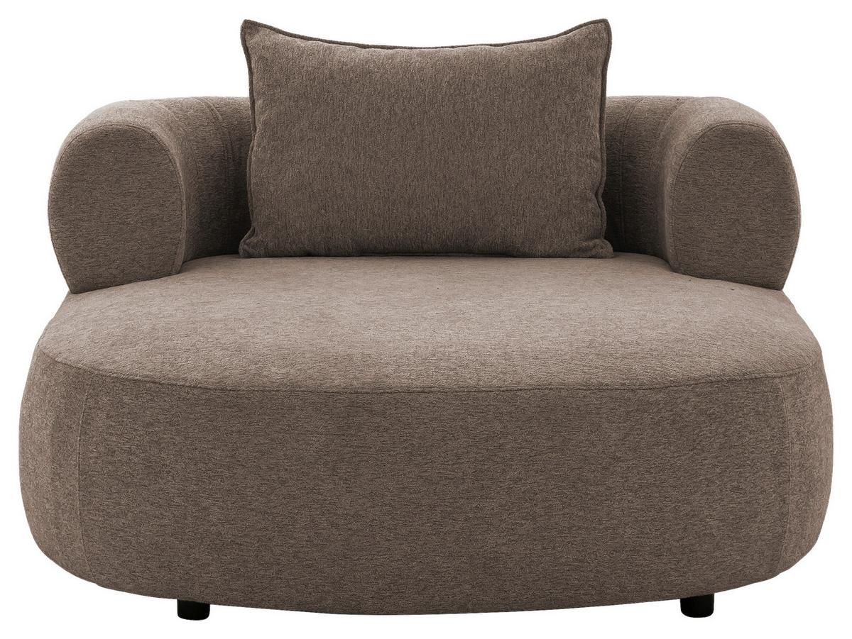 XXL-Sessel Ferro Braun B: 122 cm - Schwarz/Braun, Design, Textil (122/76/156cm) - Livetastic