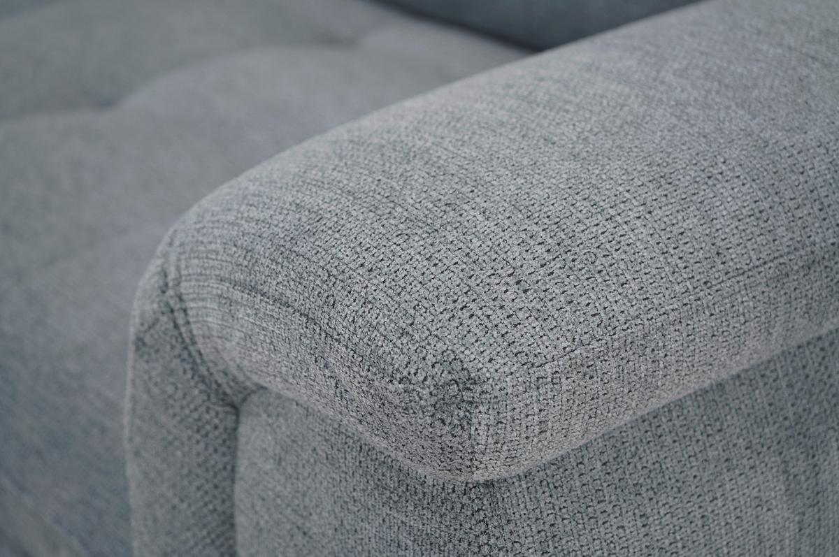 Ecksofa Falco New Grau, Lf: ca. 182x123cm - Schwarz/Grau, KONVENTIONELL, Textil (183/251cm) - Ondega