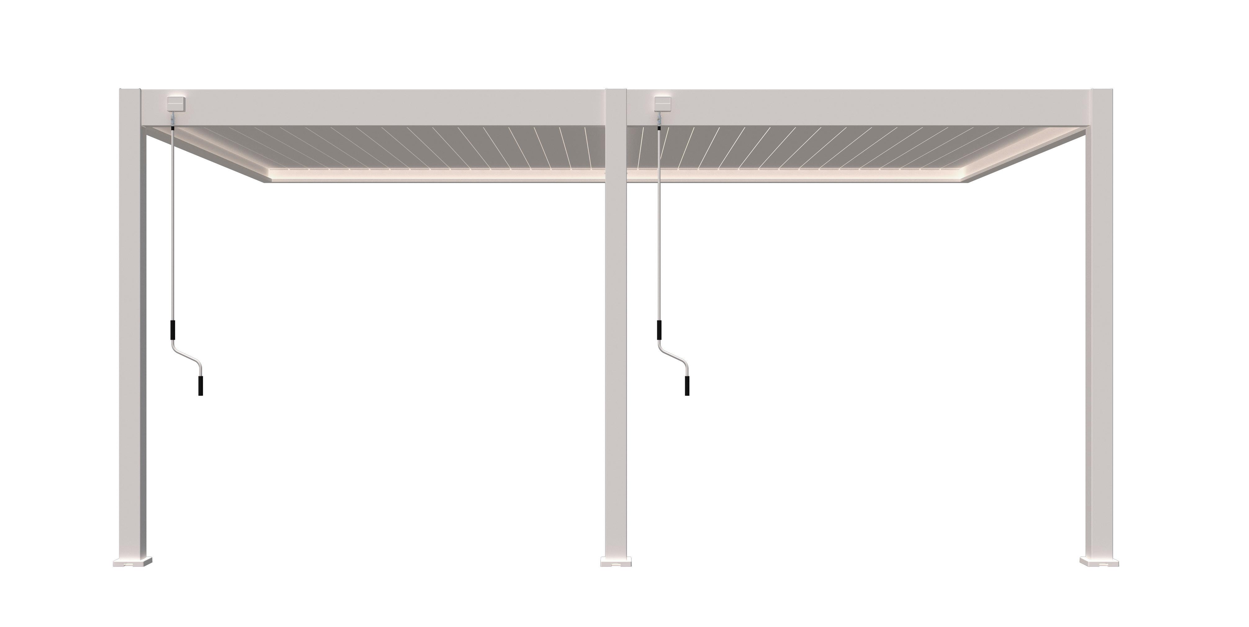 Pergola Deluxe 530x360 Cm Weiß Aluminium - Weiß, Basics, Metall (530/255/360cm) - WEIDE
