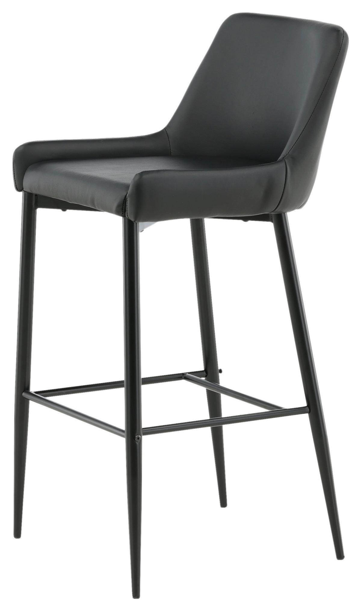 Barhocker-set Plaza Schwarz B: 48 Cm - Schwarz, Design, Kunststoff/Textil (48/105/57cm) - Livetastic