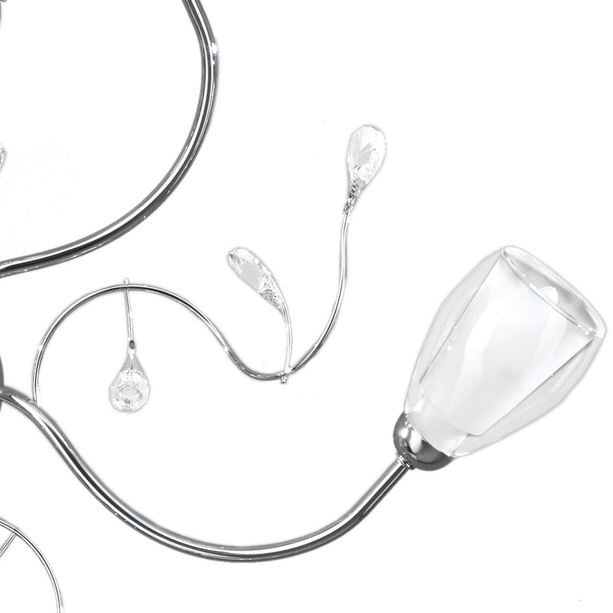 Deckenleuchte Sharon Chromfarben L: 80 Cm - Chromfarben, Basics, Glas/Metall (80/80/20cm)