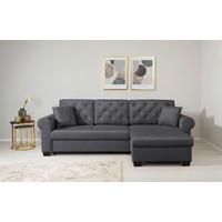 Ecksofa Arles Dunkelgrau 23. S: 266x161 Cm - Dunkelgrau/Buchefarben, Design, Textil (266/161cm) - MID.YOU
