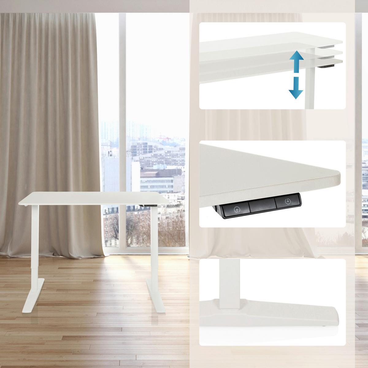 Schreibtisch Weiß B: 120 cm - Weiß, MODERN, Holzwerkstoff (120/60/75 - 120cm) - MID.YOU