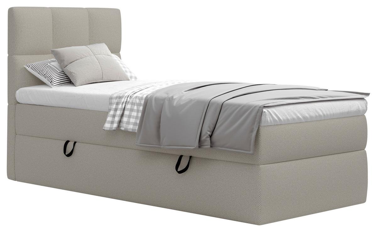 Boxbett mit Topper & Bettkasten 90x200 Polly - Creme/Schwarz, MODERN, Holz/Holzwerkstoff (90/200cm) - MID.YOU