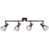 Deckenleuchte Manama L: 60,5 cm Schwenkbar - Schwarz, Design, Holz/Metall (60,5/18/20cm) - Brilliant