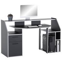 Gaming Tisch mit Stauraum B 160cm H 95cm Turbo Anthrazit - Anthrazit, MODERN, Holzwerkstoff (160/95/73cm)