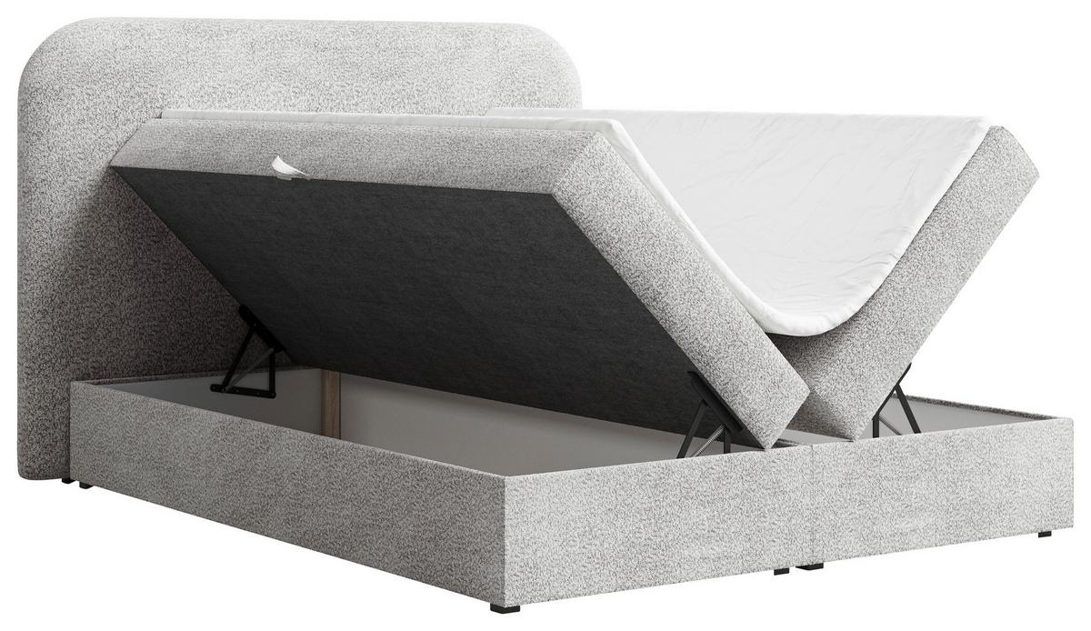 BOXBETT London Grau 160x200cm - Schwarz/Grau, MODERN, Holz/Kunststoff (160/200cm) - MID.YOU