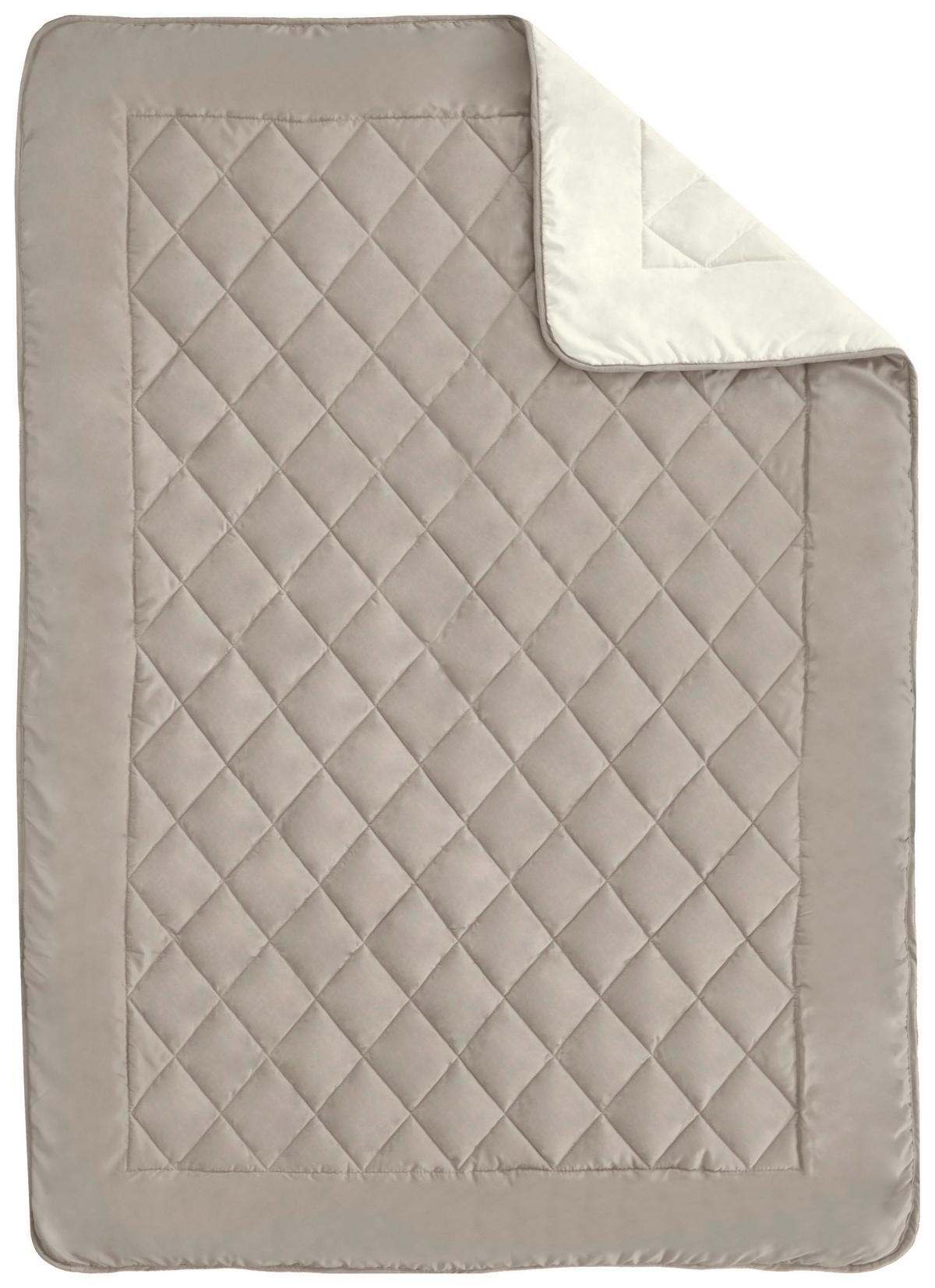 Steppdecke Annika Leicht 140x200 cm - Silberfarben/Weiß, MODERN, Textil (140/200cm) - Luca Bessoni