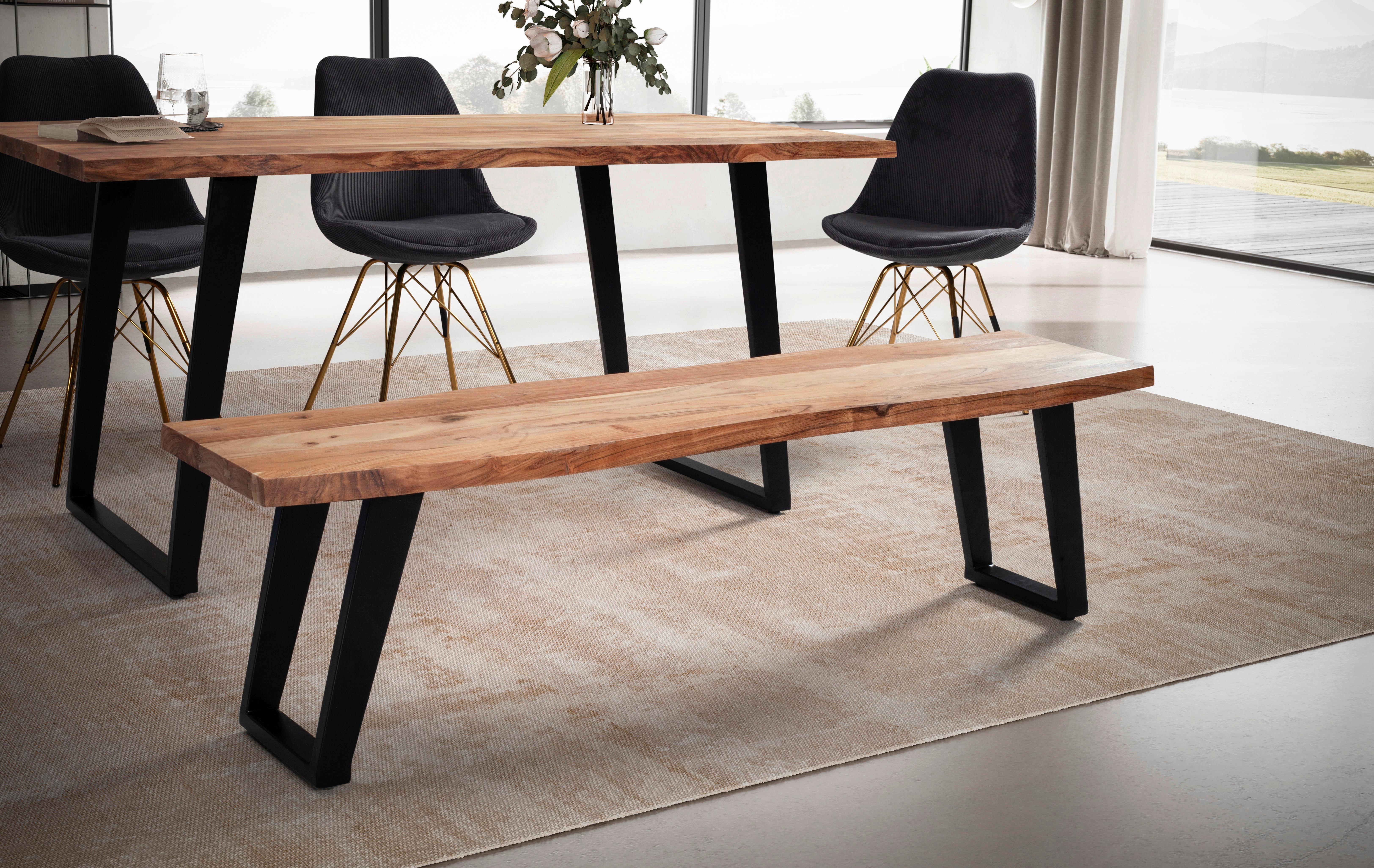 Sitzbank Wl7.303 - Schwarz/Akaziefarben, MODERN, Holz (160/45,5/40cm) - MID.YOU