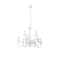Kronleuchter Elsa 9xe14 Weiß Kunststoff - Weiß, ROMANTIK / LANDHAUS, Kunststoff/Metall (72/150cm) - Trio Leuchten