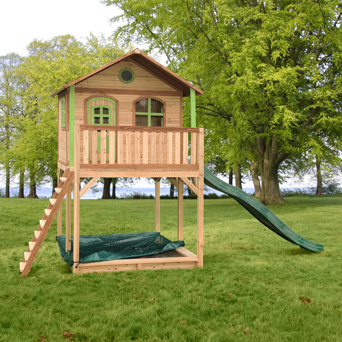 Spielturm A030.071.00 - Braun/Grün, KONVENTIONELL, Holz (480/324/212cm) - Ambia Garden