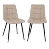 Stuhl-Set Middelfart Hellbraun B: 44 cm - Hellbraun/Schwarz, MODERN, Textil/Metall (44/86/55cm) - MID.YOU