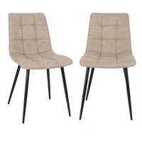 Stuhl-Set Middelfart Hellbraun B: 44 cm - Hellbraun/Schwarz, MODERN, Textil/Metall (44/86/55cm) - MID.YOU