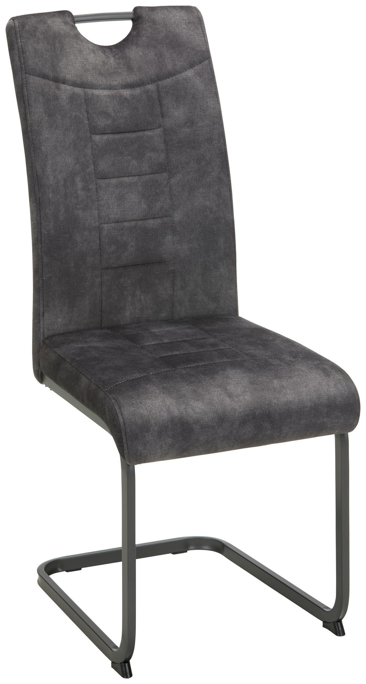 Houpací židle Ruby 2, antracitová - šedá/antracitová, Moderní, kov/textil (43/100/58cm) - Mömax