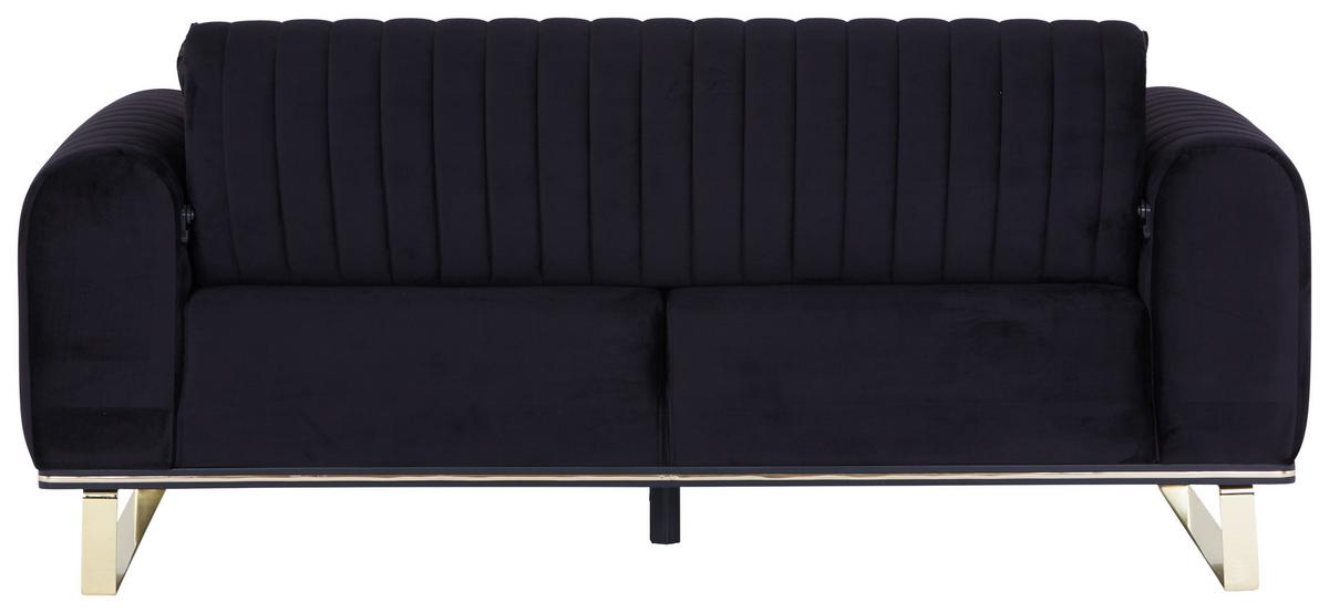 2-Sitzer-Sofa Bono Schwarz - Goldfarben/Schwarz, MODERN, Textil (180/83/90cm) - Luca Bessoni