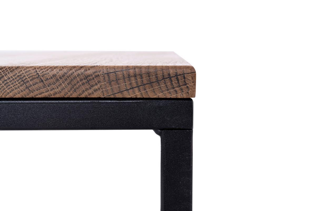 Couchtisch Jonas Schwarz/Eichefarben L: 110cm - Eichefarben/Schwarz, Natur, Holz/Metall (110/60/40cm)