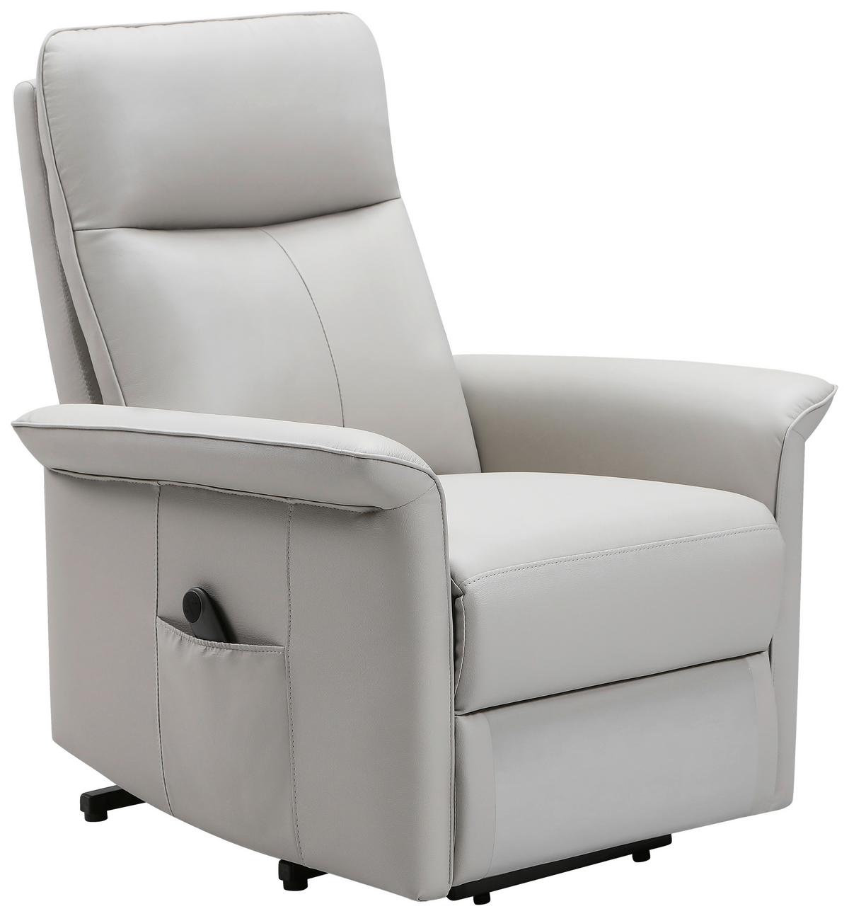 Relaxačné kreslo CARLO, béžová koža - čierna/béžová, Konventionell, kov/koža (77/103/84cm) - Mömax