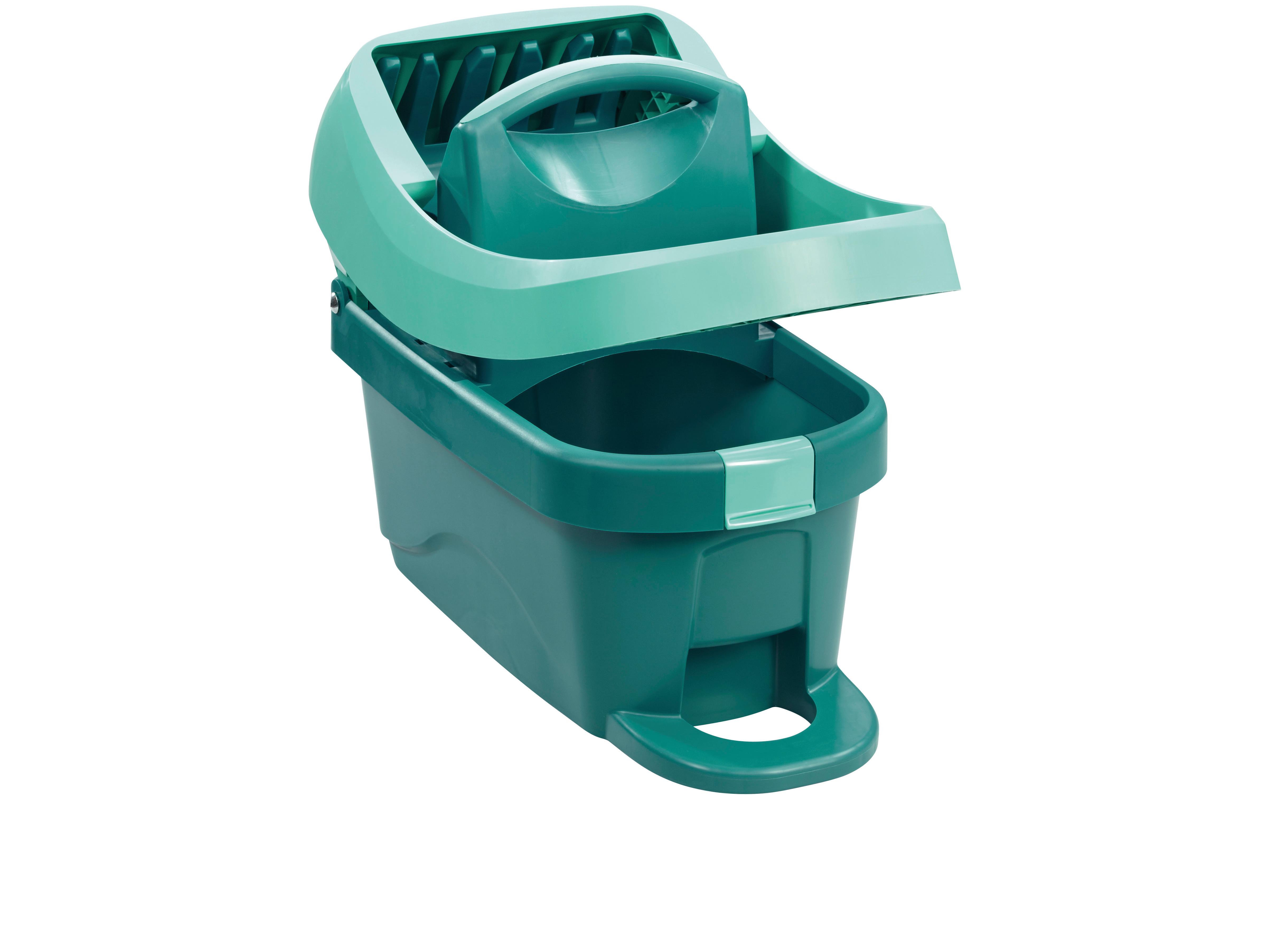 Wischtuchpresse Profi XL Mobile, Eimer mit Rollen - Türkis, Basics, Kunststoff (39/29/51cm) - Leifheit