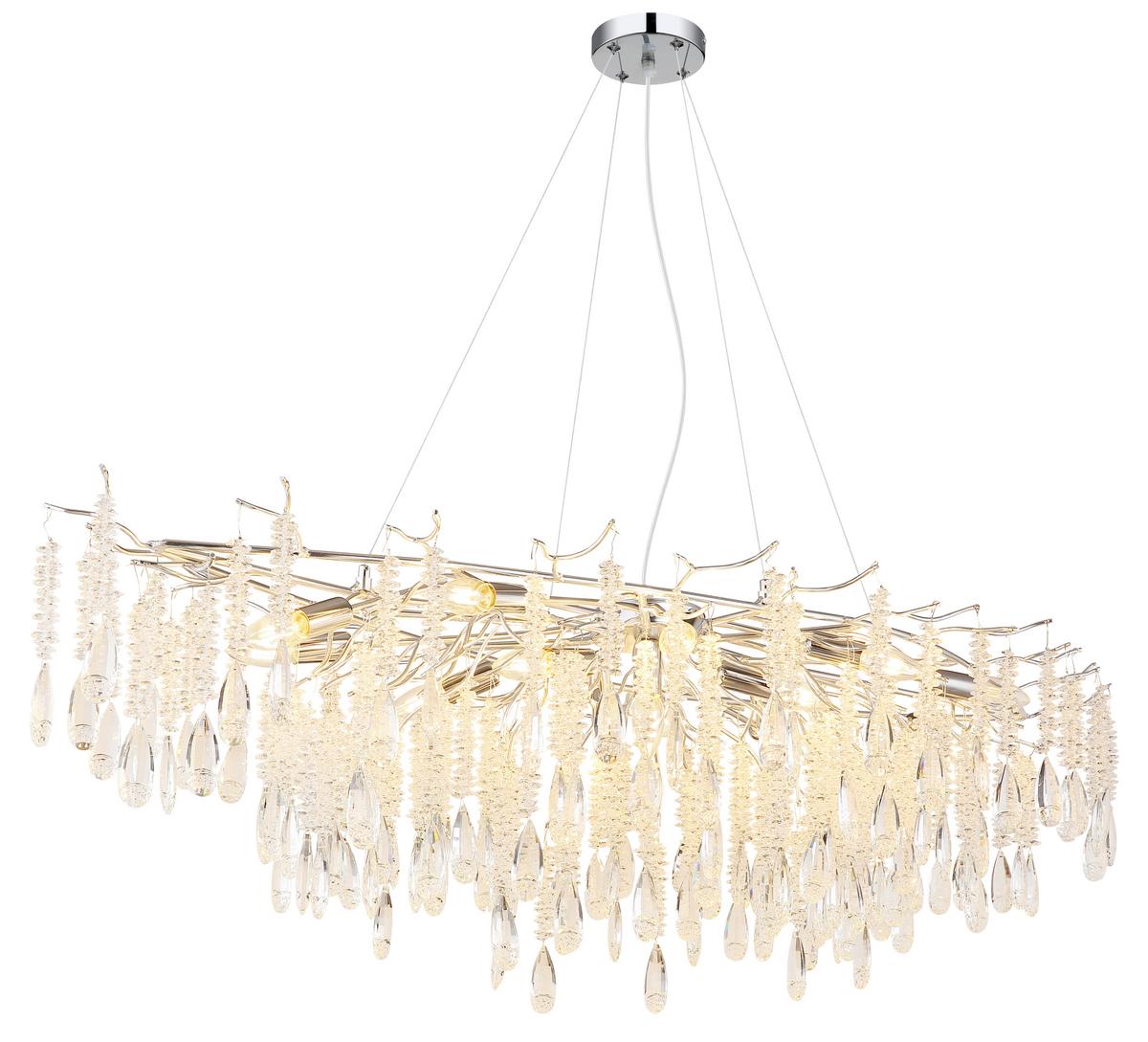 Hängeleuchte Exkl. 14xe14, 40w - Klar/Transparent, KONVENTIONELL, Glas/Kunststoff (150/60/120cm) - Globo