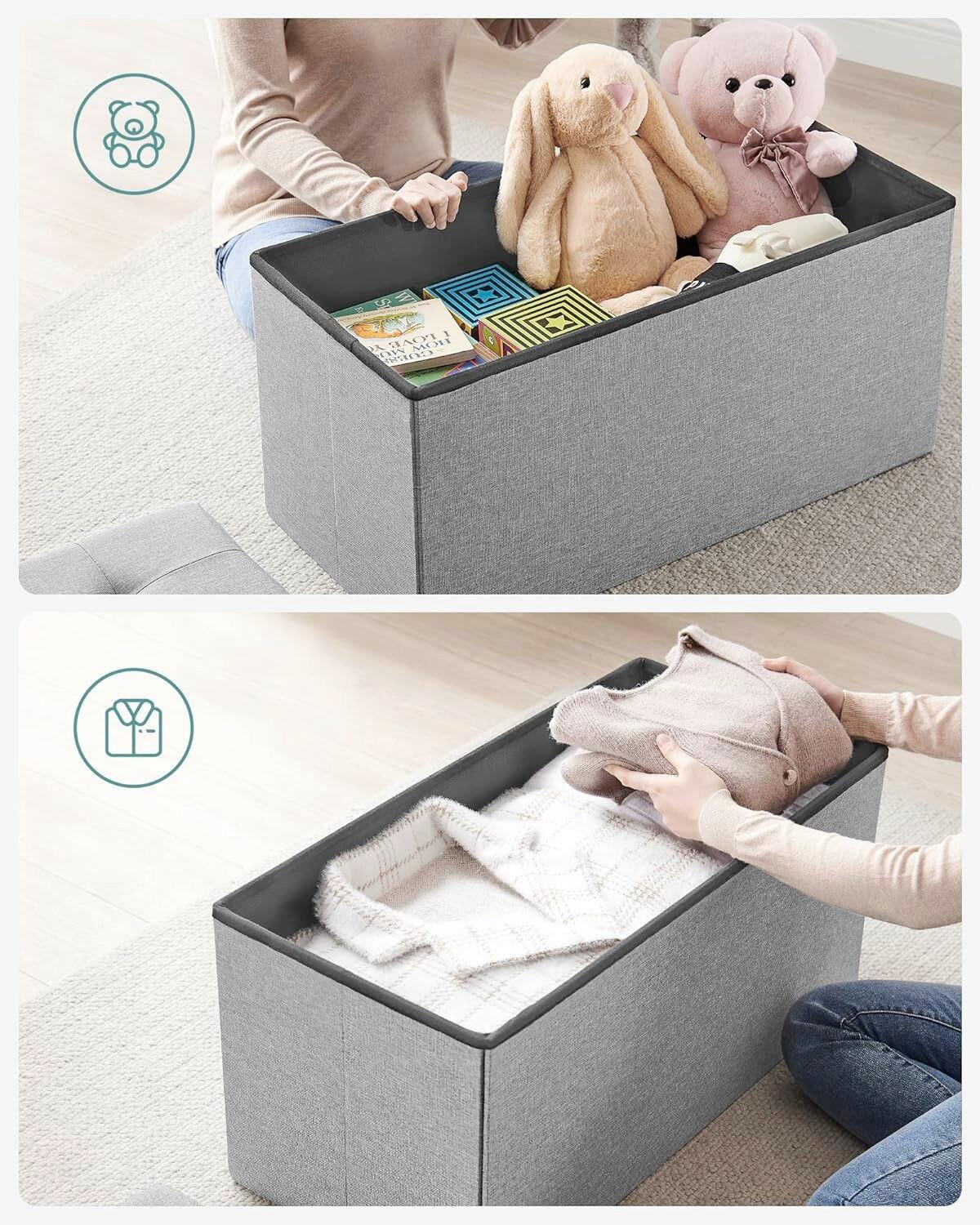 Sitzbox Grau B: 76cm - Grau, Basics, Holzwerkstoff/Textil (76/38/38cm)