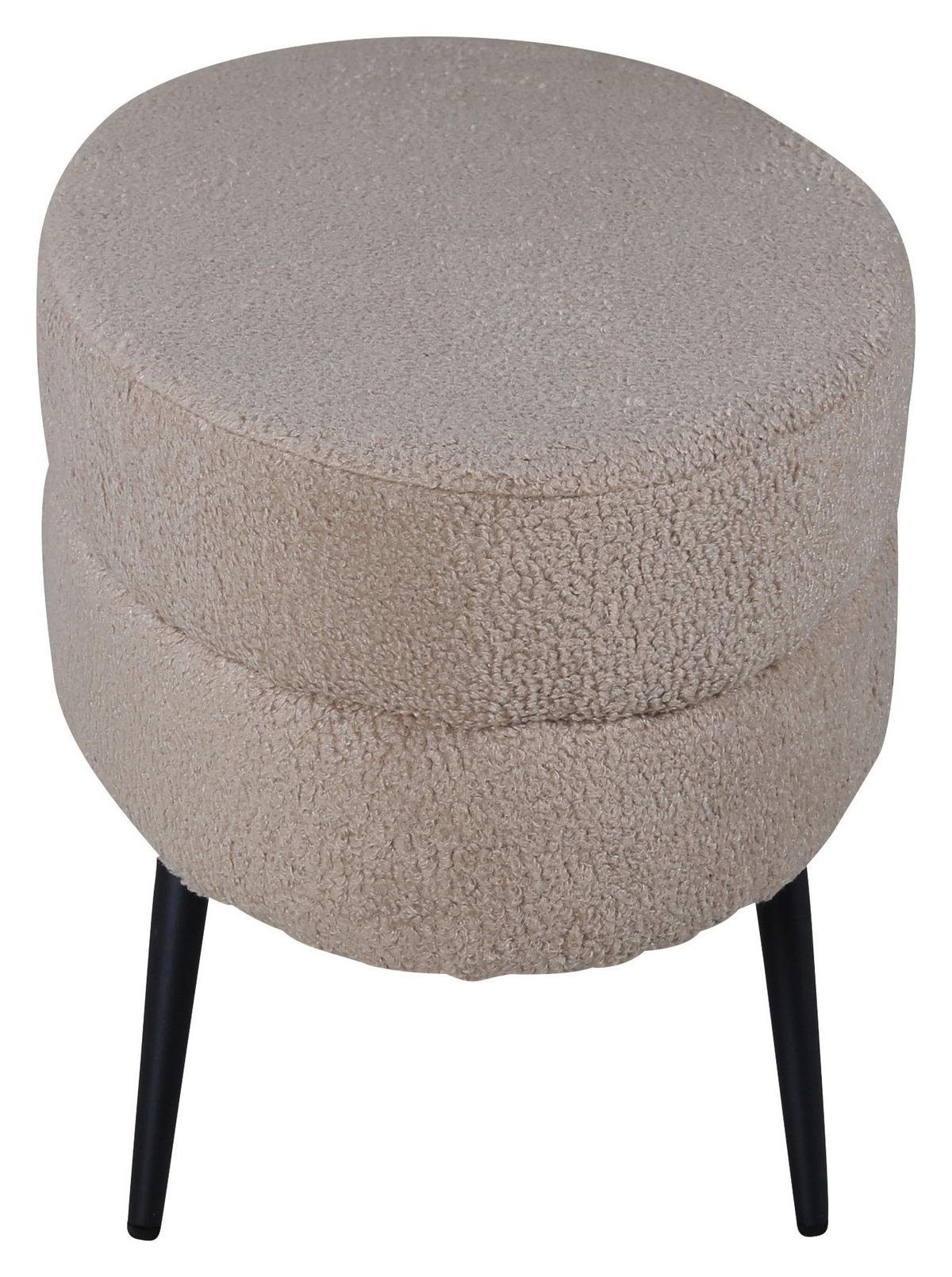 Hockerbank Otto - Beige/Schwarz, Design, Textil/Metall (100/41/40cm) - Livetastic