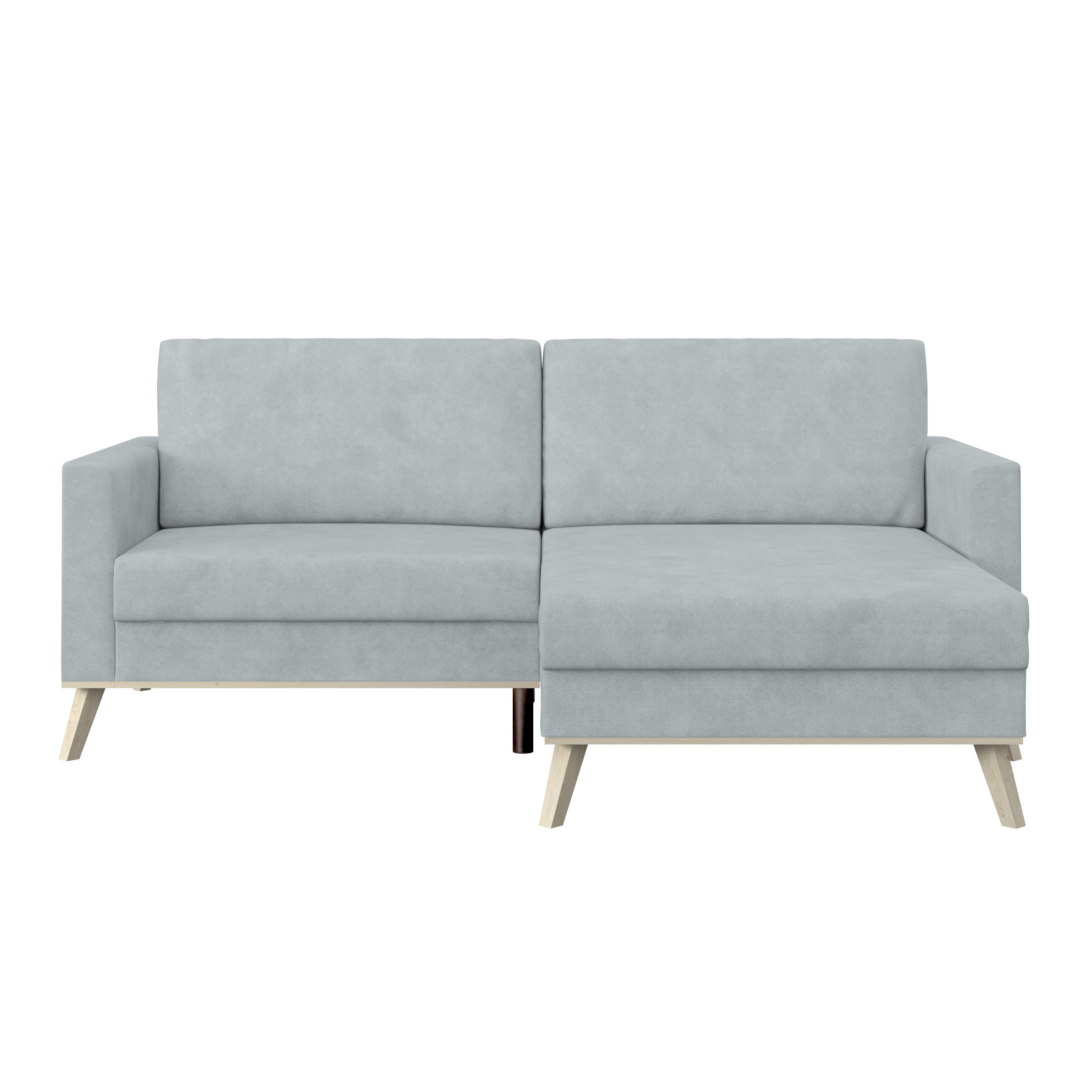Ecksofa Carini - Eichefarben/Silberfarben, Basics, Textil (222/152cm)