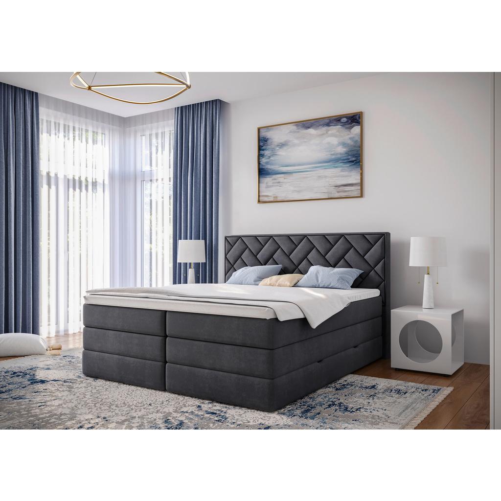 Boxspringbett mit Topper & Bettkasten 180x200 Loreno