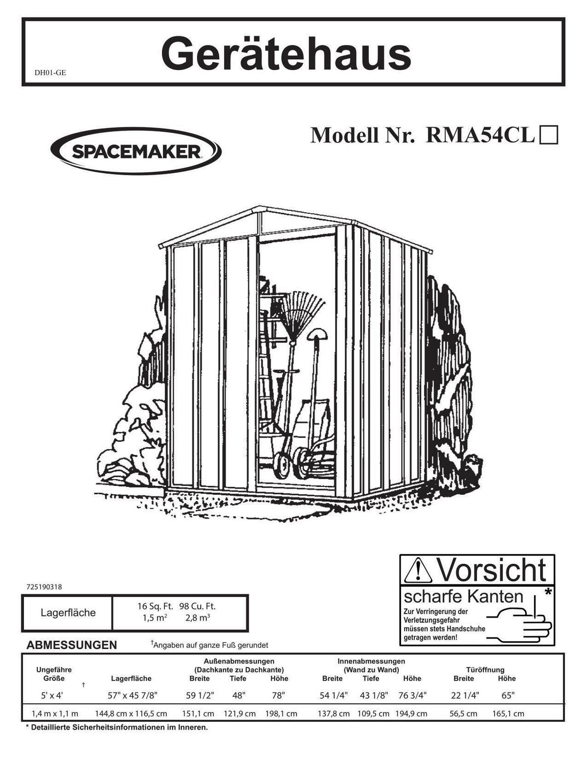Gerätehaus Mit Satteldach 151x198x122 cm - Grau, Basics, Metall (151/198/122cm)