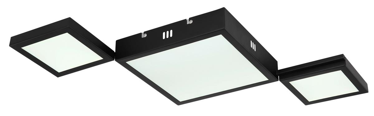 LED-Deckenleuchte L: 71 cm, 1-Flammig - Opal/Schwarz, Design, Kunststoff/Metall (71/31/4,5cm) - Globo