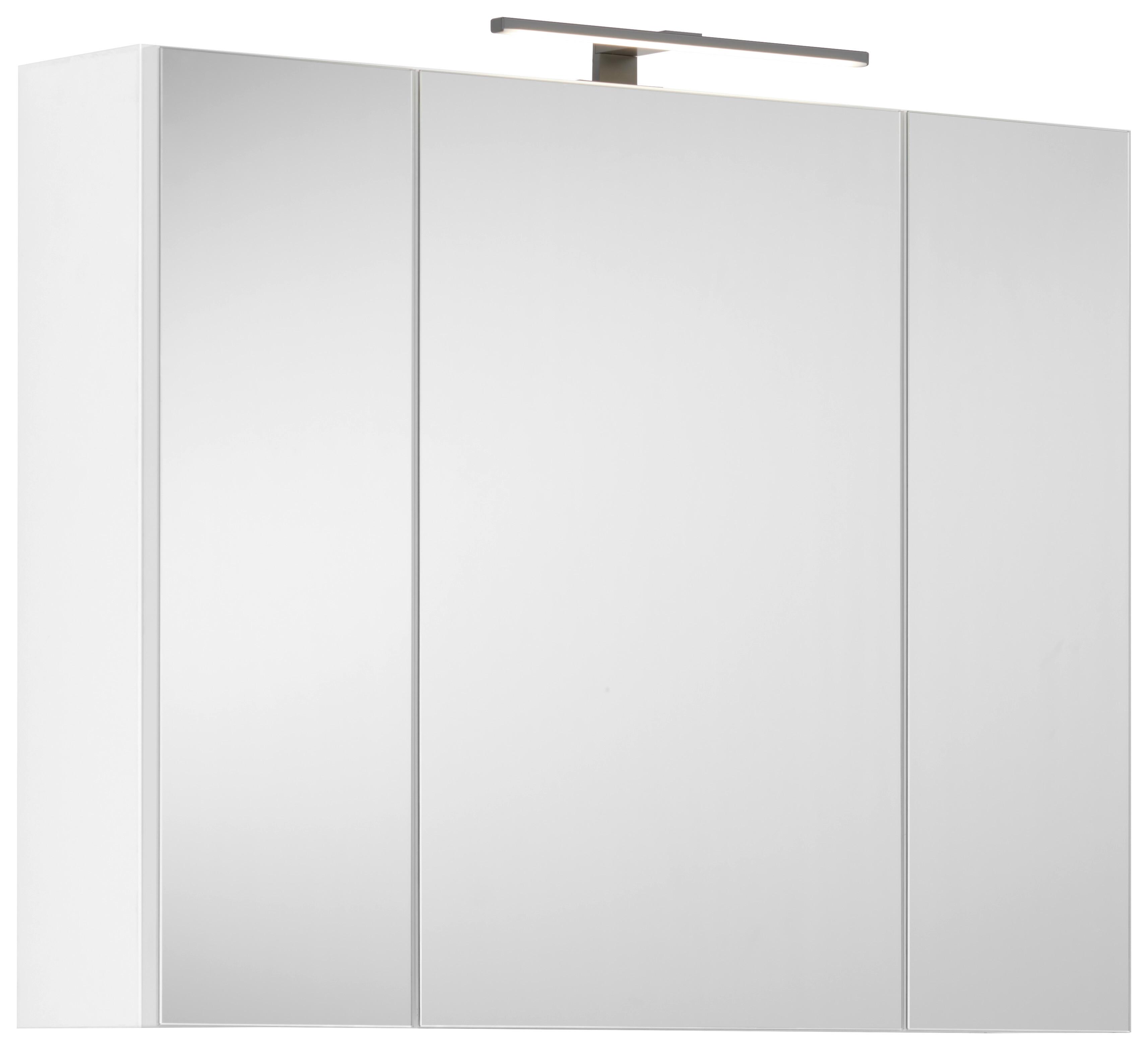 SPIEGELSCHRANK Avanti Weiß B: 80 cm - Weiß, Design, Holzwerkstoff (80/63,1/17cm) - Hom`in