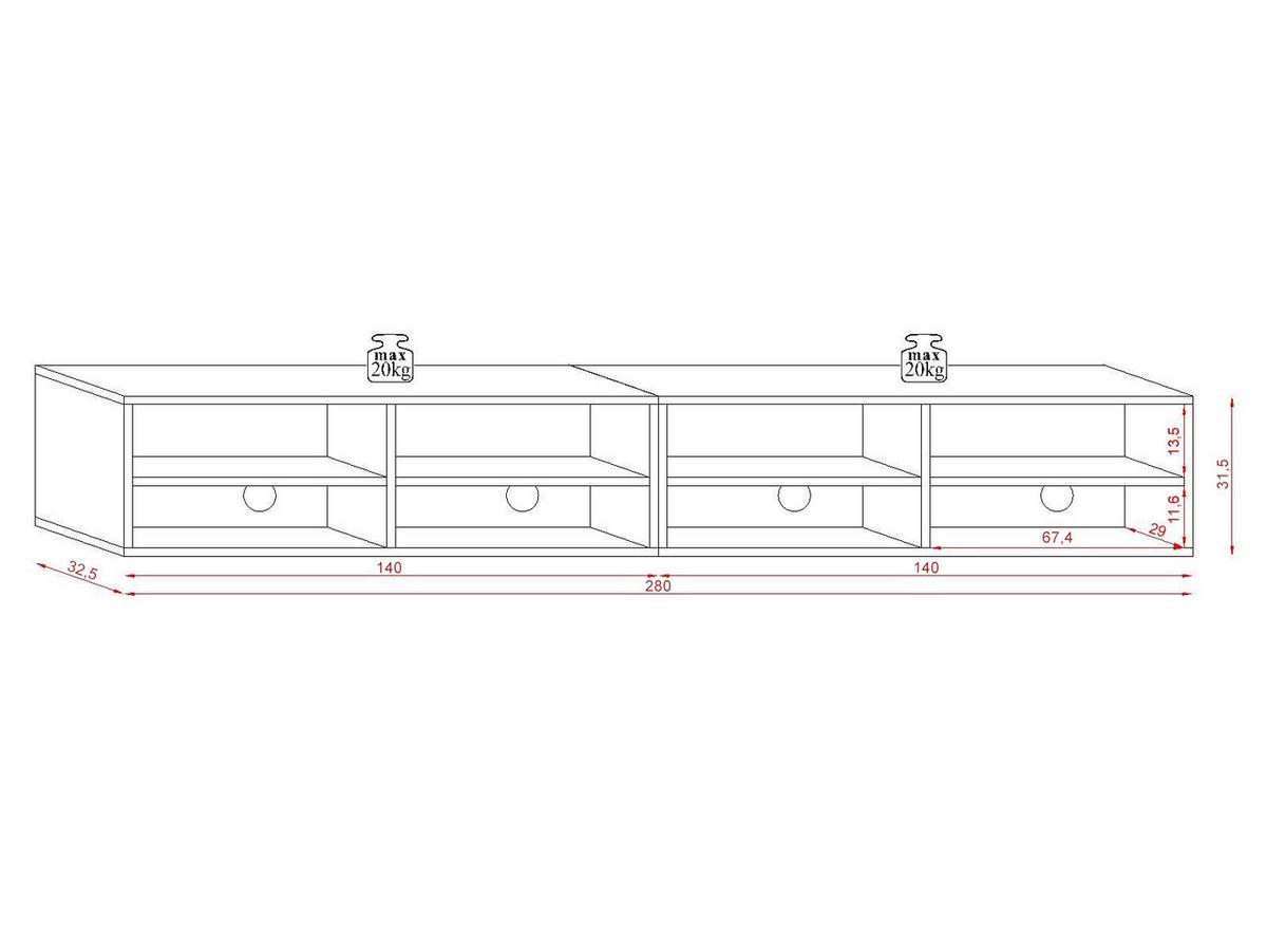 Derby 280 Eiche Wotan/Schwarz B: 280 cm - Schwarz Hochglanz/Eiche Wotan, Design, Holzwerkstoff/Kunststoff (280/31/33cm) - MID.YOU