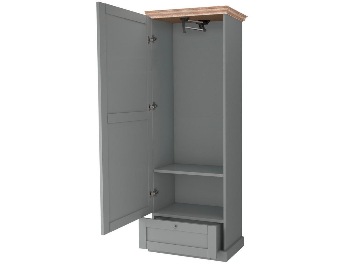 Garderobenschrank Binz Eichefarben B: 60 cm - Eichefarben/Grau, Design, Holzwerkstoff (60/180/35cm) - MID.YOU