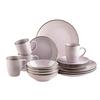 Kombiservice Metallic Rim 4 Personen Dunkelrosa - Dunkelrosa, Basics, Keramik - Mäser