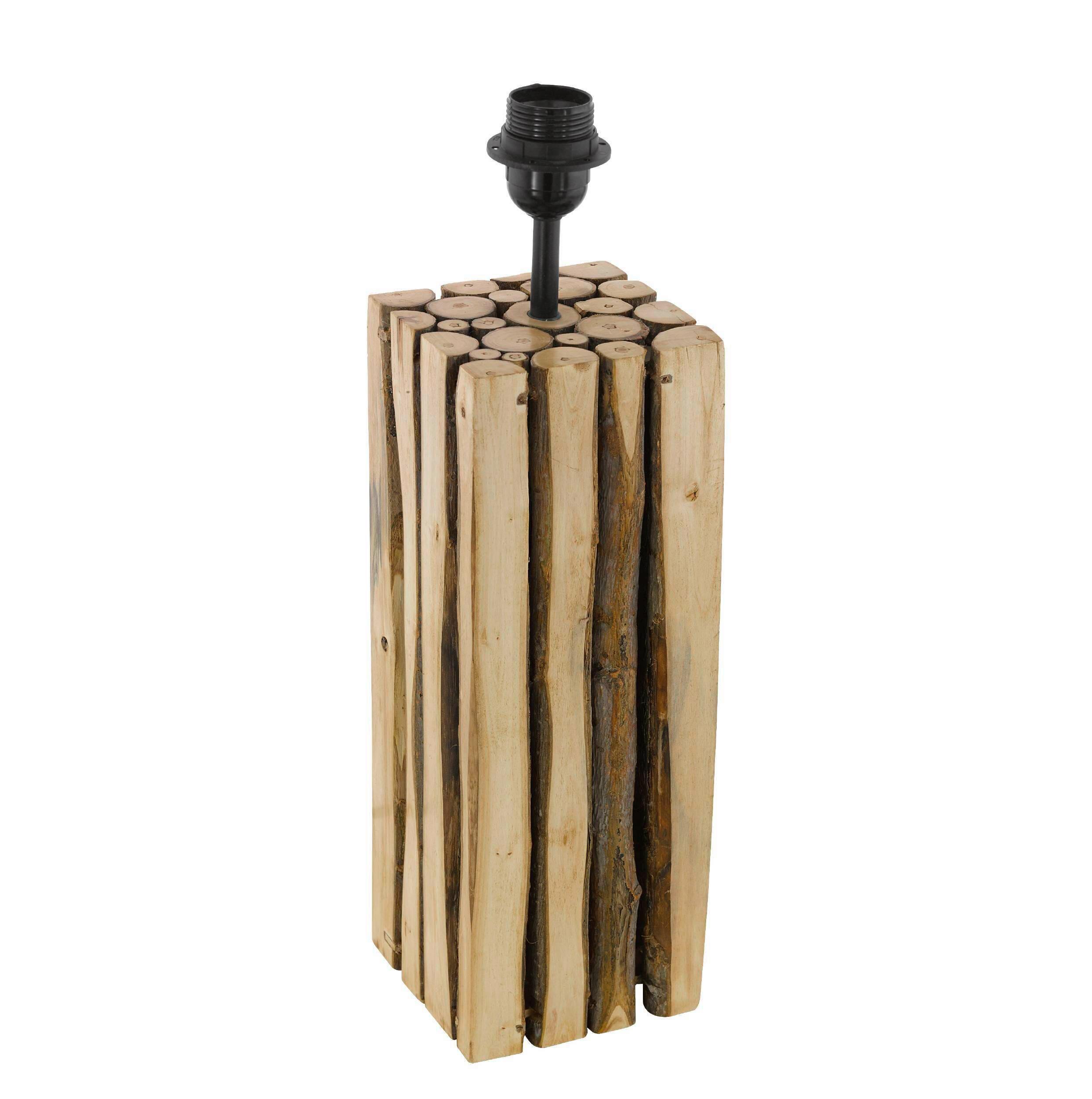 Leuchtenfuß 49831_ribadeo - Braun, Natur, Holz (12/12,5/47cm) - Eglo
