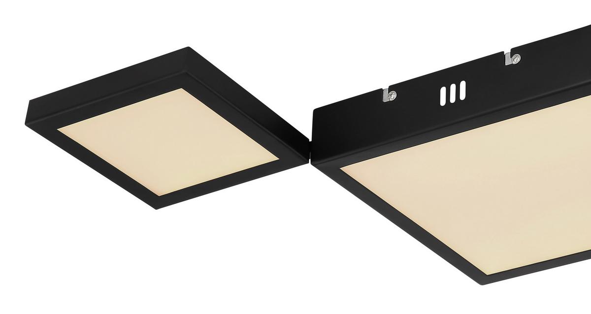 LED-Deckenleuchte L: 71 cm, 1-Flammig - Opal/Schwarz, Design, Kunststoff/Metall (71/31/4,5cm) - Globo