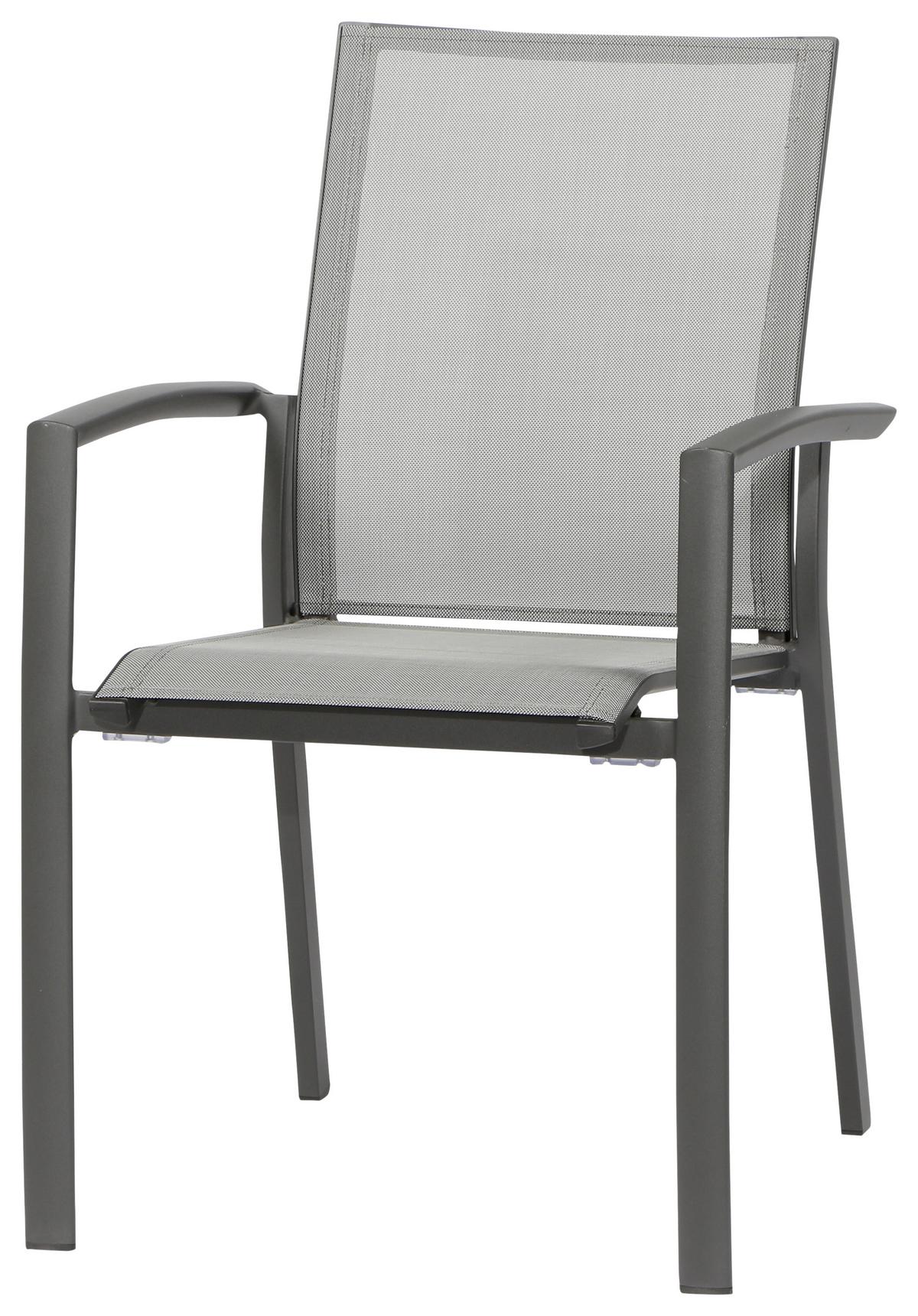 Loungegarnitur 5-Tlg Velia aus Metall - Anthrazit/Schwarz, KONVENTIONELL, Keramik/Textil - Siena Garden