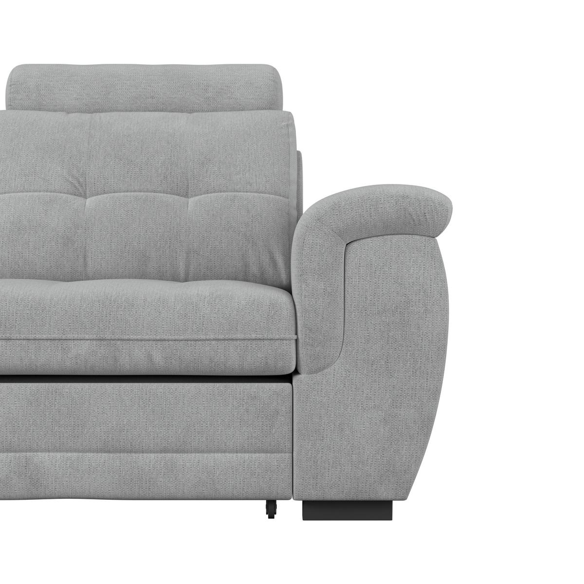 Ecksofa mit Schlaffunktion Falco new hellgrau 183x251 cm - Hellgrau/Schwarz, KONVENTIONELL, Textil (183/251cm) - Ondega