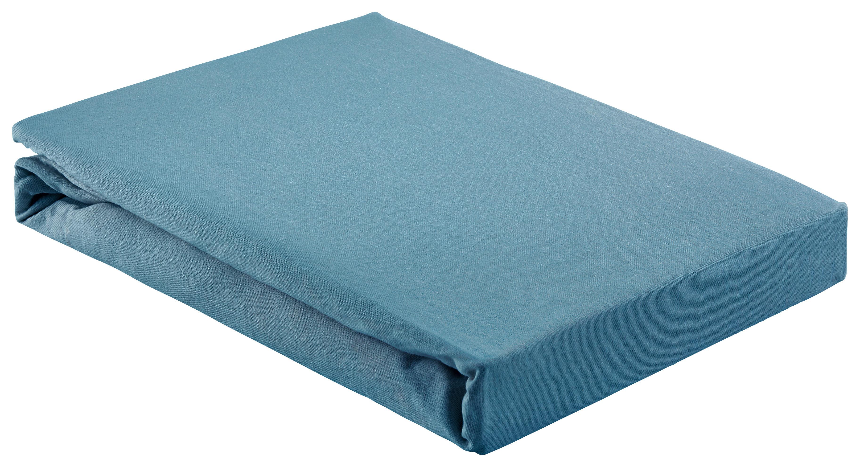 Elastické Prostěradlo Basic, 180/200cm, Modrá - modrá, textil (180/200cm) - Modern Living