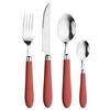 Besteckset Daisy Red Rot/Edelstahlfarben - Edelstahlfarben/Rot, Basics, Kunststoff/Metall - Pintinox