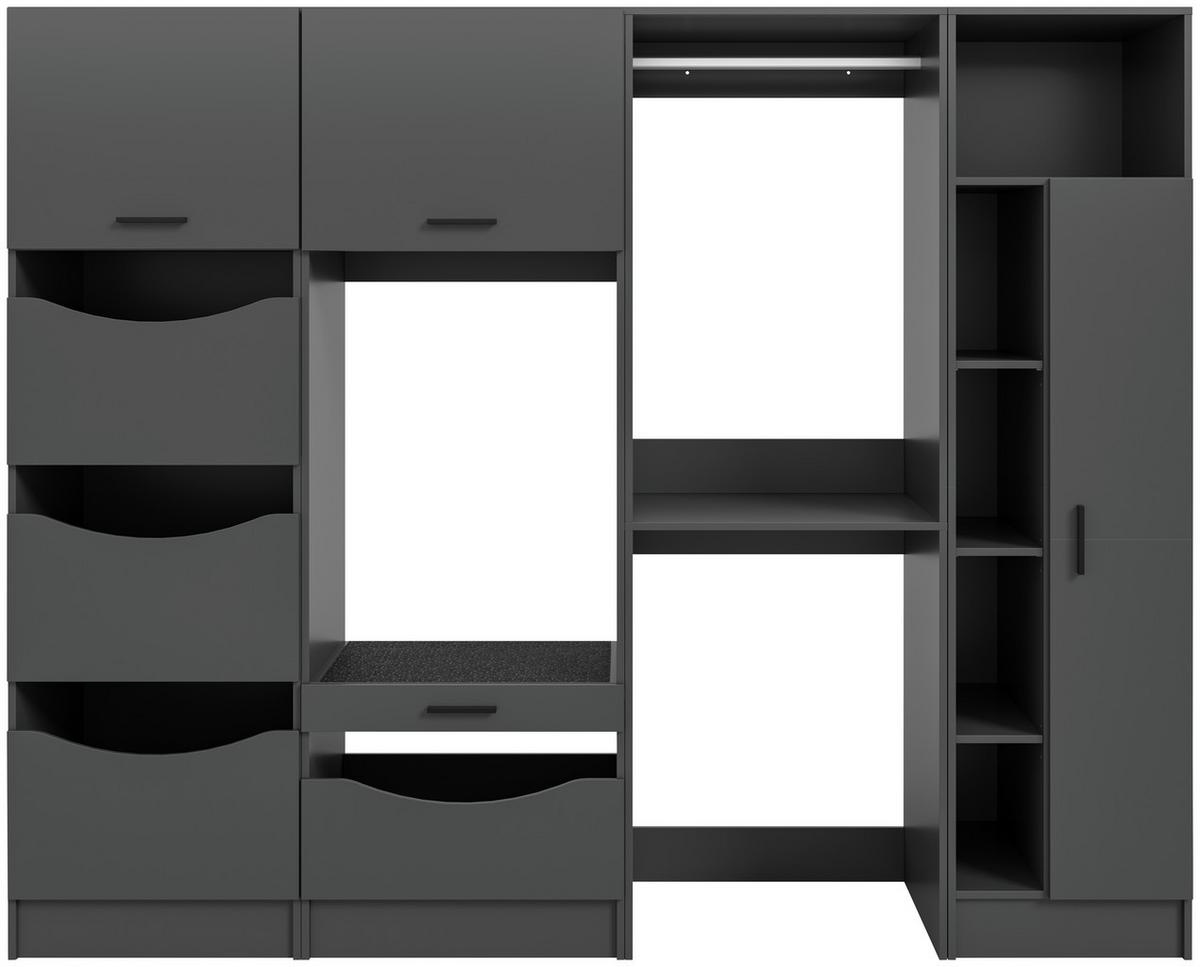 Prádelna Free Antracit - antracitová, Basics, kompozitní dřevo (242/195/68cm) - MID.YOU