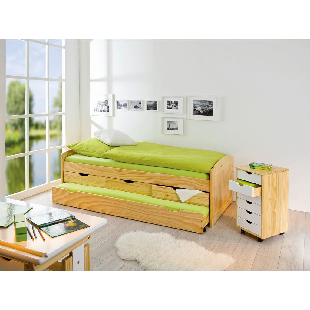 Ausziehbett mit Bettkasten 90x200 Marinella Kieferfarben