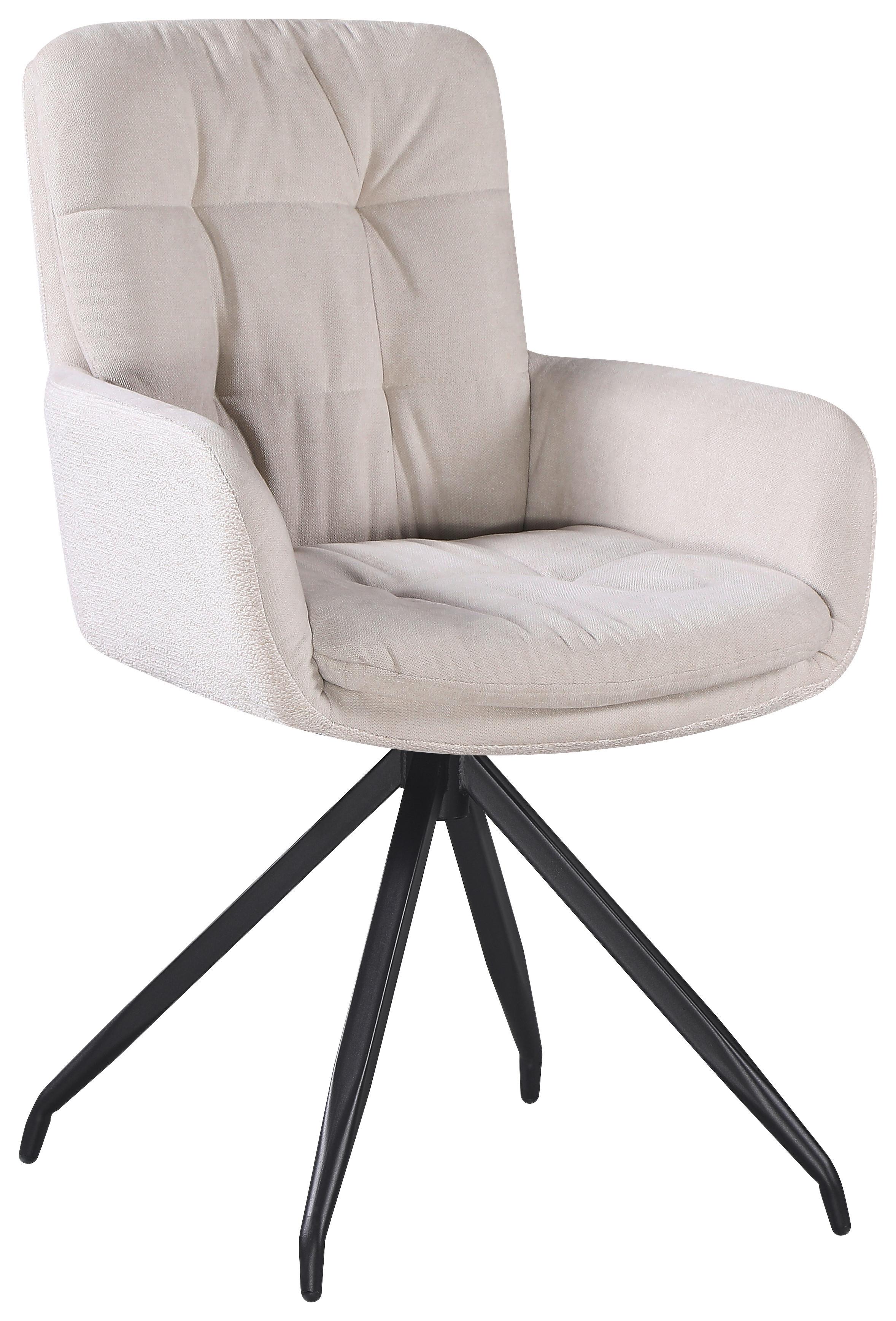 ŽIDLE S PODRUČKAMI NOVA - černá/béžová, Moderní, kov/textil (61/89/67cm) - Premium Living